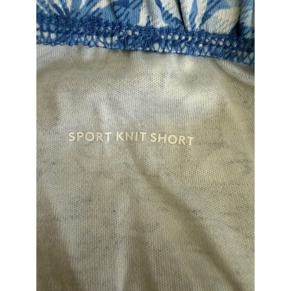 Lands' End Women's 3X (24W-26W) Turquoise/White Floral Sport Knit Shorts NWOT